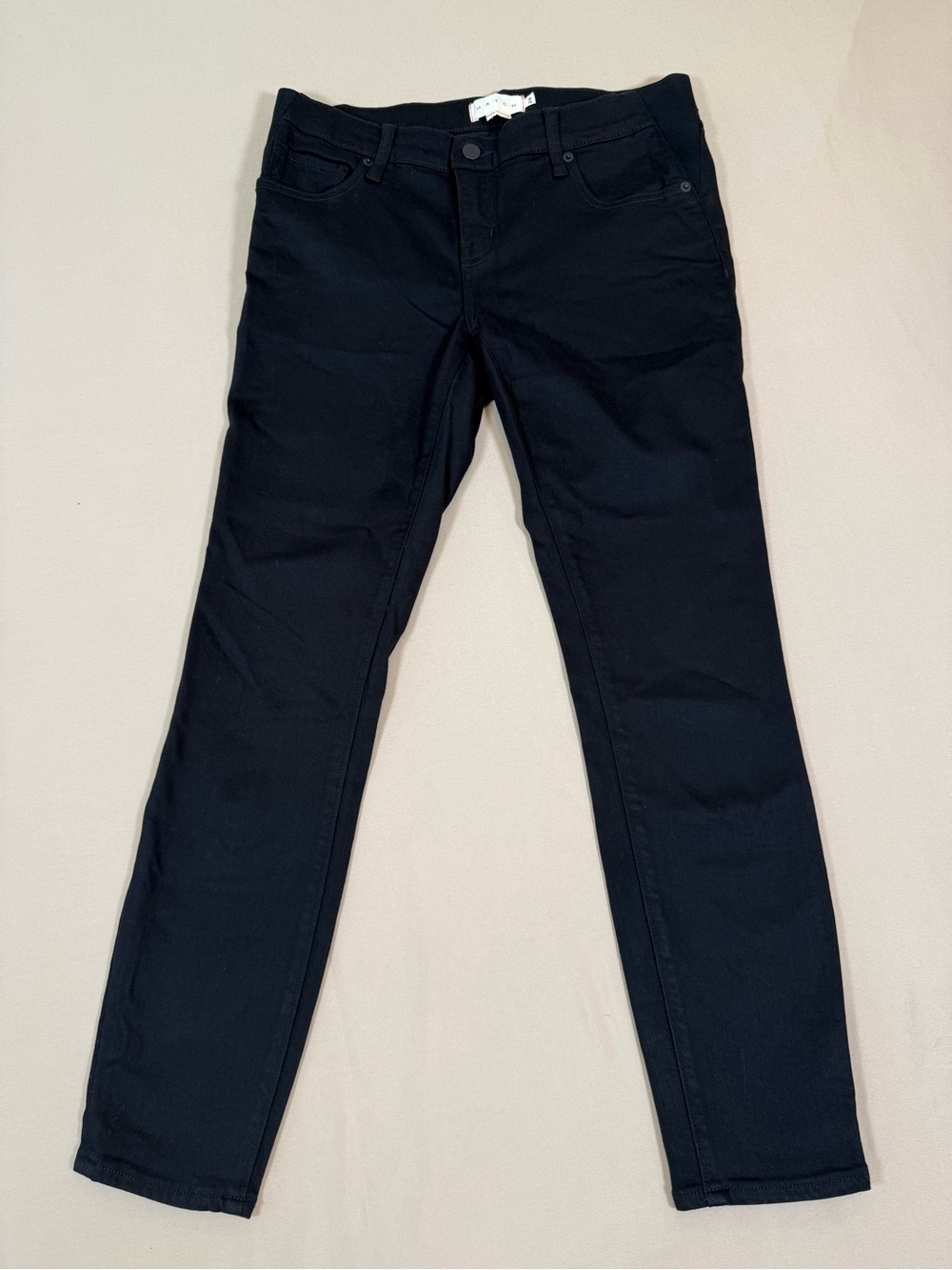 Hatch Maternity Under the Bump Slim Fit Black Jeans, size 28.